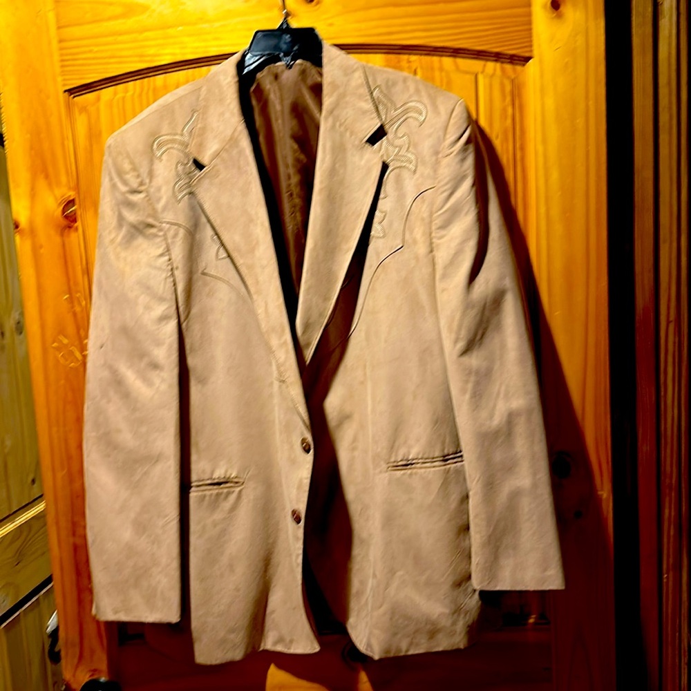 Men’s faux suede dress coat